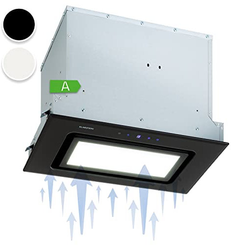 Klarstein Cappa Aspirante a Incasso, Cappa Cucina con Filtro, Cappa Cucina in Alluminio Lavabile in Lavastoviglie, Cappa Incasso con Flusso d'Aria 506m³/h, LED, Cappa Filtrante con Touch Control