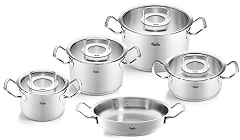 Fissler Original-Profi Collection® Topfset 5-teilig mit Glasdeckeln – Made in Germany, Edelstahl 18/10, Cookstar® Allherdboden, Induktion, Innen-Skalierung,