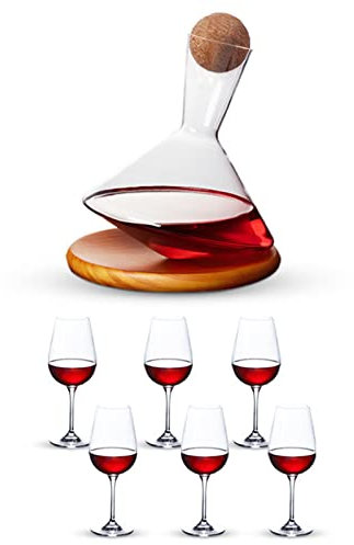 FAMYNGL Glass Red Wine Decanter Jug 2.1L Vino di Cristallo Brandy Aeratore Aeratore Bottiglia Champagne Bottiglia Casa Forniture per Bar a Domicilio Fatti a Mano