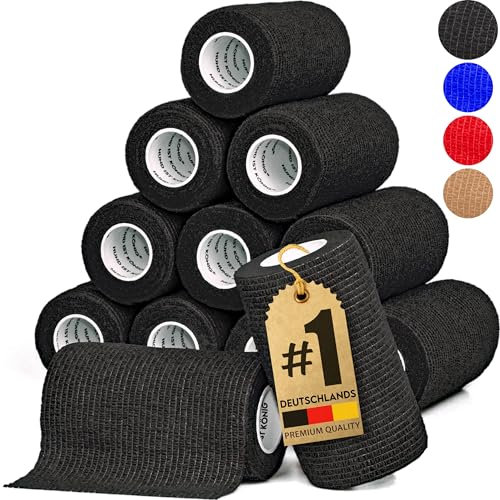 HUND IST KÖNIG selbstklebender Verband, elastische Binde 12x4,7m selbsthaftende Bandage, Haftbandage selbstklebend für Mensch & Tier, Fixierbinde - selbsthaftender Verband selbstklebend, Bandagen