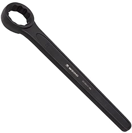 WEDO Spezialstahl Zugringschlüssel, einzelner Kopf, Ringschlüssel, Starkes Drehmoment, Schwarz-Spray auf der Oberfläche Offset Box End Wrench, 55 * 445mm