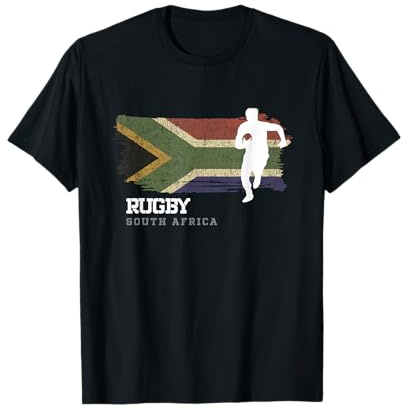 Rugbyspieler Südafrika Flagge Sportball Rugby T-Shirt