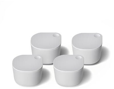 Caraway Lot de 4 ramequins à pois avec couvercle - Faciles à ranger, non toxiques - Parfaits pour les sauces, les garnitures et les petites collations ou accompagnements