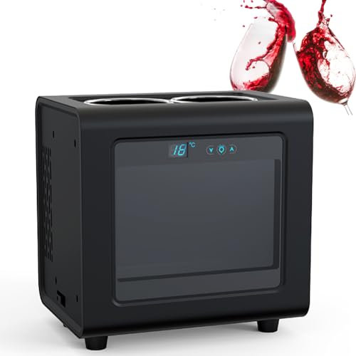 FURLOU Electric Wine Bottle Cooler, Mini Electric Wine Chiller with LED Touch Button, Electric Wine Chiller Refrigerator, Smart Thermostat Control, for Dinner Parties Barbecue Picnic