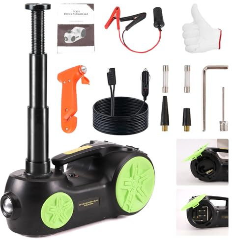 EFFIROSO Upgrade Elektrischer Wagenheber-Set, 5 Tonnen, 12 V, hydraulischer Wagenheber (Hubbereich: 5,9–20,8 Zoll) mit Schlagschrauber für SUV, MPV, Limousine, Wechselreifen, Garage, Reparatur, 5000