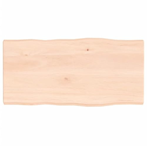 INLIFE Tablero de mesa 80 x 40 x 4 cm, madera maciza de roble sin tratar, borde de árbol, 6,75 kg, 363873