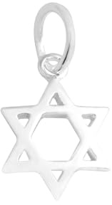 SUGARKITTEN LONDON Sterling Silver 8mm Hollow Six Pointed Star Hex Star of David Charm Pendant
