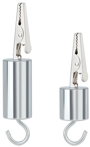AHANDMAKER 2 Stück Krokodilklemmen Aus Eisen Mit Haken, 2 Stile, 1.76 Unzen Und 3.5 Unzen, Kumi-Gewicht, Drahtstricker Für Kumihimo-Zöpfe, Flechtscheibe