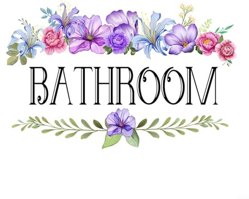 SPORTARC Toilet Wall Decor, Bathroom Rules Door Sign, Self Adhesive Vinyl Decal