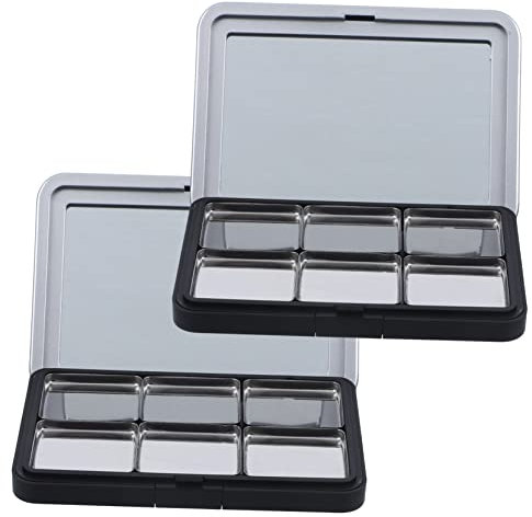 HOOTNEE 2sätze Magnetische Leere Lidschatten Blush-palette Tragbare Kompakte Make-up Aufbewahrungsbox Diy Eyeshadow Sub Plate Leichtes Farbkasten-organizer Für Reisen