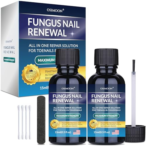 OSIMOON Toenail Fungus Treatment Extra Strength: Nail Fungus Treatment with 10% Undecylenic Acid, Nail Repair for Damaged Nails, Nail Fungus Treatment for Men and Women (2 Packs), Blue