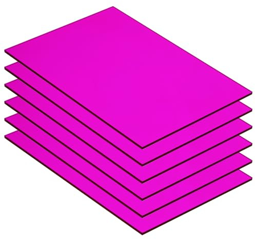 QUARKZMAN 6 Stk. PMMA Acrylplatten Farbige Transparente 7 x 5 Zoll Lila | für DIY-Projekte Kunst Basteln Lasergravur & -schneiden, Acrylplatten
