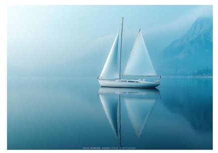 AMXBZC Blau, weiß Strand Motiv Kunstdruck bilder, Segeln im Blaumeer Moderne Wandbild, für Küche Badezimmer Wohnzimmer Wanddekoration-40x60cm Ungerahmt