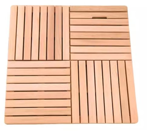 QWEASDF Holzmatte outdoorholzmatte Bad,Bambus Badematte,rutschfestes Baderost aus Massivholz - Dusche Bad Sauna Spa Pool Rost Vorleger Matte aus Holz,Duschmatten(A,W85xL90cm/W33xL36in)