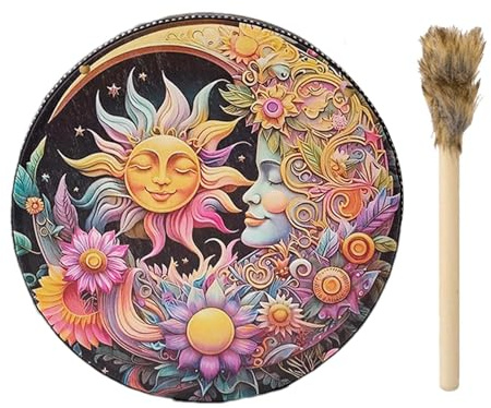 Shaman Drum 25Cm Shaman Sound Healing Tool Siberian Drum Spirit Music Handmade Shamanic Drum With Drum Stick Home Decor Shaman Hand Drum Adult Drum Reflection And Meditation