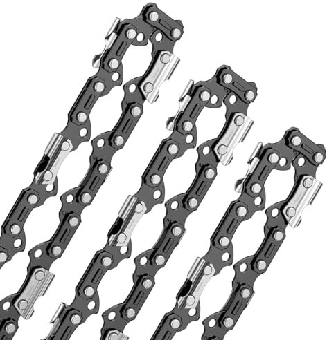 Aicoya Pack de 3 Cadenas de Motosierra 1/4 para Espadas de 30 cm 64 Eslabones, 1.1mm Cadena de bajo retroceso 043