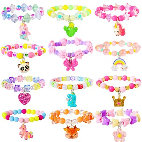 Pinkgarden armband för flickor, 12 stycken, Mittelgroße, Akryl, Ingen ädelsten