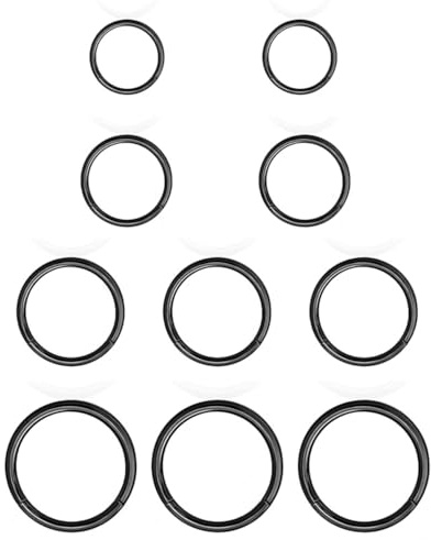 MYGLOAR 10Stück Nasenringe aus 316L Chirurgenstahl, Knorpelohrringe, Septum-Clicker-Ring, 1,2 mm Edelstahl-Scharnierring, Lippenring, Nasenpiercing-Ring, Tragus, Ohrläppchen, Körperpiercing-Schmuck
