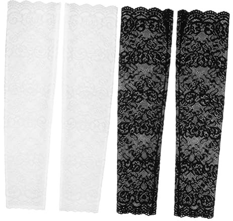 iplusmile 2paare Lange Fingerlose Lace Armstulpen Für Frauen Elegante Spitzenärmel Für Hochzeiten Partys Und Besondere Anlässe Und Bequeme Elastische Passform