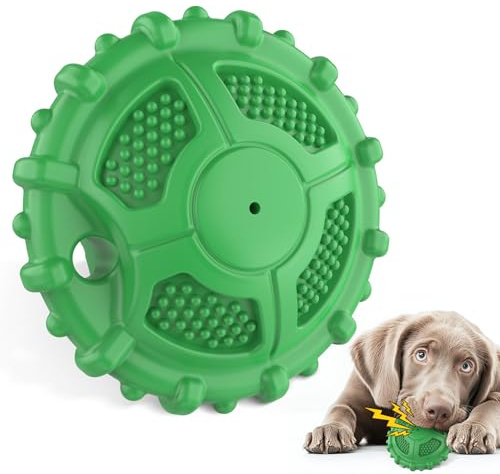 MASBRILL Unzerstörbares Hundespielzeug für aggressive Kauer, quietschendes, robustes Kauspielzeug, langlebig für kleine, mittelgroße und große Rassen, interaktives Zahnspielzeug mit Milchgeschmack