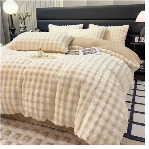 Einfarbige Bettwäsche, vierteilig, verdicktes Bettdeckenset, Bettlaken, Kissenbezüge, Kingsize-Bett, Schlafzimmeration, pflegeleicht (einfarbig, Kingsize, 220 x 240 cm, 4-teilig)