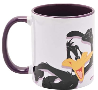 Widdop and Co Looney Tunes - Taza de cerámica púrpura de pato Lucas (320 ml) | Producto oficial de Warner Bros | Divertido regalo de dibujos animados para adultos y niños | Taza para té, café y