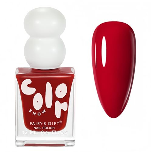 Red Nail Polish,Bright Red Nail Polish Quick Drying Varnish,High Glossy | Long Lasting & Chip Resistant Pure Color Nail Varnish Natural Polish for Women No Required UV/LED