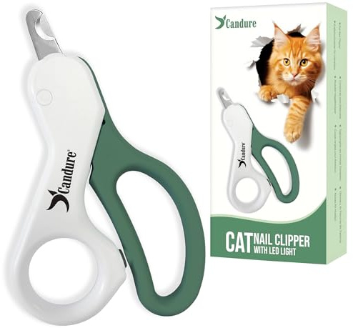 Candure Katzennagelknipser Für Haustiere Fachmann Klauenpflege Katzennagelschere Für Hunde, Kaninchen, Welpe, Ratten (Weiß/Grün, Klein (XS))