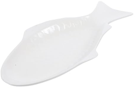 Gatuida Plato de Cerámica para Pescado Bandeja Resistente para Servir Comida Elegante Decoración Mesa Comedor