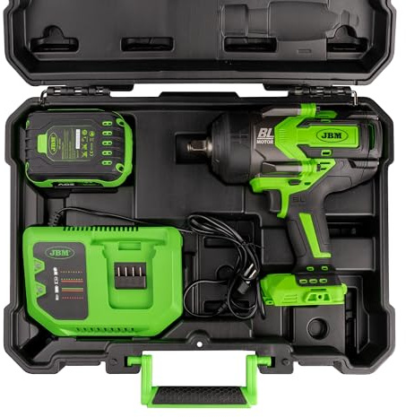 JBM JBM60044C Pistola de impacto brushless a batería de ½ (1300 nm) con maletín (INCLUYE BATERÍA Y CARGADOR)