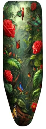 Bügelbrettbezug 140X45 Tiere Und Blumen Universal Bezug für Dampfbügelstation | Hitzebeständig, Reflektierend, Waschbar, mit Schnurbindung Bedruckt Bügelbretter