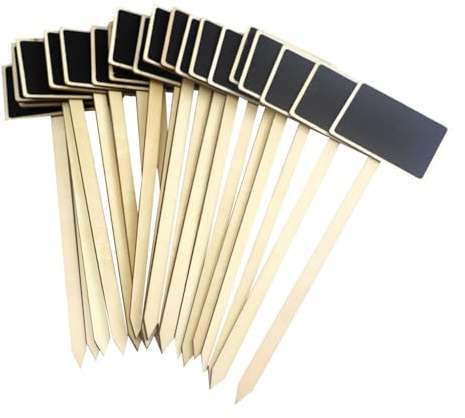 LALAFINA Mini Chalkboard Signs 20 Pcs Reusable Blackboard Topper Picks Plant Marker Boards for Garden Labels Vase Decor Desktop Messages DIY Message Board Set
