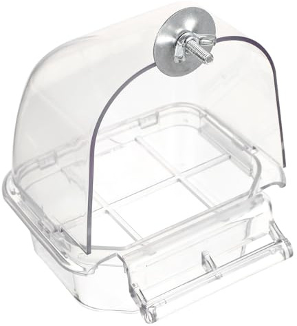 HINTRMENT Automatic Bird Feeder for Cage Hanging Food Dispenser for Parrots Pigeons and Peonies Clean Bird Food Container with Sturdy Fixing