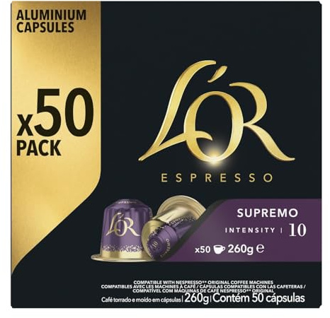 L'OR - Café Capsules Espresso Intensité 10, Compatible Nespresso, Boîte de 50 Capsules - Lot De 2