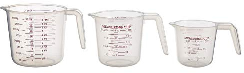 Measuring Jugs, Clear Plastic, Set of 3