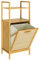 Casaria Mobile da Bagno con Cesta per Biancheria 36l Armadietto in Bambù 2 Ripiani con Cesto Panni Mobiletto Portabiancheria 95x40x30cm