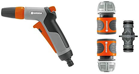 Gardena Pistolet d'Arrosage et Nettoyage Multijet de Pistolet pour Le Nettoyage et la Pulvérisation & Nécessaires d'Arrosage de Raccords pour Extension de Tuyau 13 mm(1/2) et 15 mm(5/8)