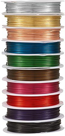 Beadthoven 10 rullar 20 Gauge/0,8 mm fläckbeständig, koppartråd blandad färg 40 m böjbara smycken pärlor bara metalltrådar för smyckestillverkning blommig skulptur hantverk 4 m/rulle