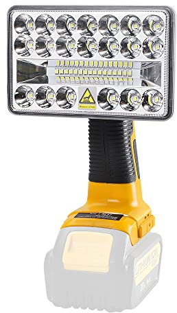 18W 2000LM Multi-Functional Cordless LED Work Light Long-Range Spotlight with USB Port Torch Compatible with Dewalt 18V Lithium Battery for Outdoor Flashlight,Jobsite Light,Camp Light (No Battery)
