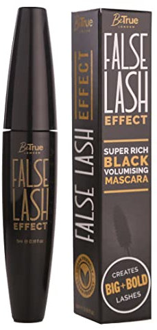BeTrue London XXL Volume Mega Lashes Vegan Mascara - Gentle, Contains Vitamin E, Fragrance & Paraben Free - Made in the UK (False Lash Effect)