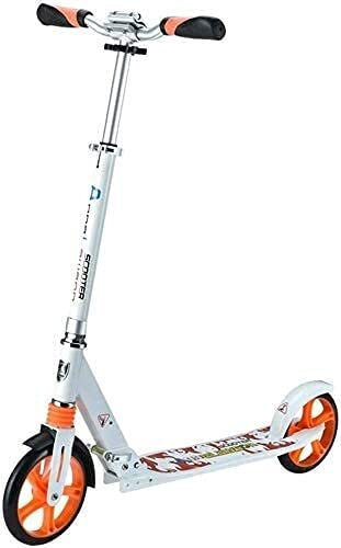 Tretroller für Kinder, zusammenklappbarer Tretroller für Erwachsene, für Erwachsene, Kinder, Teenager, große Räder, Pendler mit großen Rädern und Verstellbarer Lenkerlast 100 kg (Farbe: Weiß)
