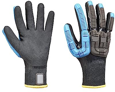 Honeywell Rig Dog™ Guantes de Punto de Protección Fría 44-4438BL Resistentes a Impactos, Palma y Dorso Resistentes a Cortes, Calibre 18, Fabricación de Punto y Sumergido, Talla 8M (BOLSA de 6 Pares)