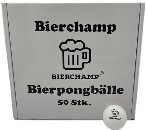 Bierchamp© - Bierpongbälle 50 STK. - Beerpong Bälle Multipack - Beerpongballs 40 mm - Ping Pong Bälle