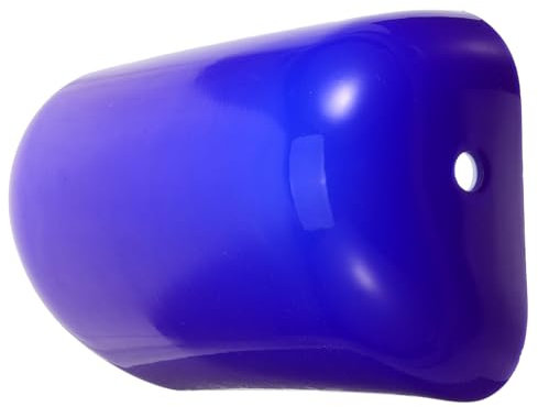 STOBAZA Blauer Vintage Bankers Lampenschirm aus Glas Praktischer und Einfacher Ersatz für Schreibtischlampe im Schlafzimmer oder Wohnraum