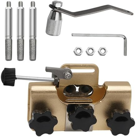 Afilador de motosierra, afilador de motosierra, de aleación de aluminio con 3 puntas, afilador de cadena de manivela manual para motosierras eléctricas