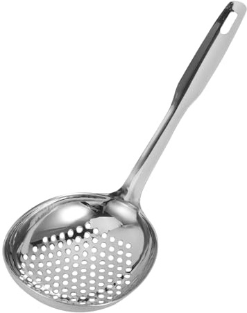 Cabilock Cuchara Coladora Ancha de Acero Inoxidable 304 Cuchara Espumadera para Cocina Casera Colador de Malla Multifuncional