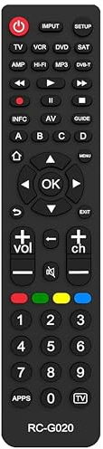 FOXRMT Programmierbar Universal Fernbedienung für TV, DVD/Blu-ray-Player, Set Top Box, Media Streamers, Spielkonsole, Soundbars, Andere Audio-Geräte Steuerung von 8 Endgeräten