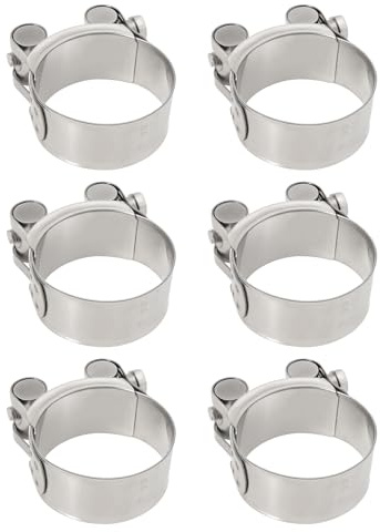 6 Pezzi Acciaio Inox Morsetti Bullone per Scarico e Tubo Flessibile per Moto Auto Macchine 44-47mm Ganascia Larghezza 22mm