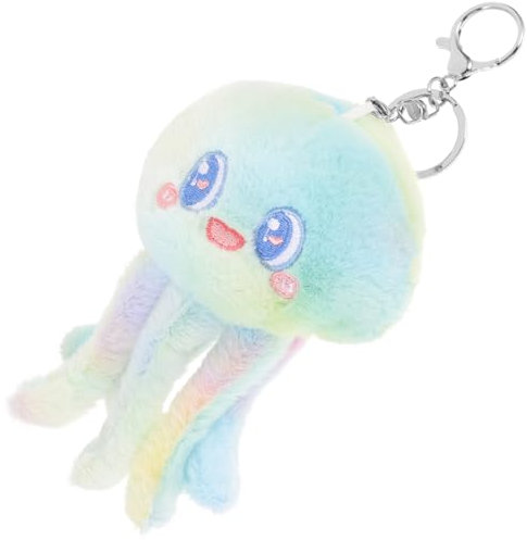 BESTonZON Niedlicher Oktopus Schlüsselanhänger Mit Weichem Plüsch Robustem Metallring Lebensecht Verarbeitet Als Geschenk Für Frauen Und Mädchen Vielseitiger Taschen Autoschmuck Grün