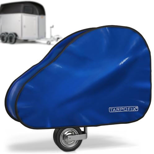 Tarpofix® Copertura per timone per rimorchio per cavalli in PVC, materiale di telone, con doppio clic, copertura impermeabile per timone e gancio di traino